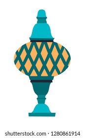 
Turkish lamp vector illustration, isolated on white background.  Flat cartoon style