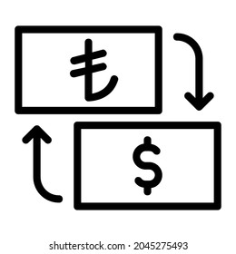 Turkish Lira Exchange to Dollar Icon