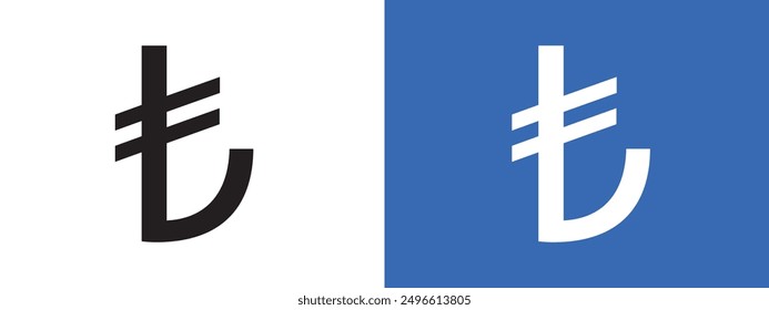 Turkish lira icon logo sign set vector outline