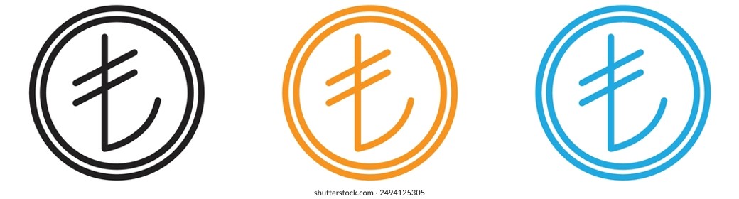Turkish lira icon vector logo set collection for web app ui