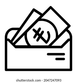 Turkish Lira Money in Envelope Icon