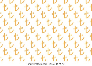 Turkish lira pattern on white background . Turkish lira symbol background . Vector illustration