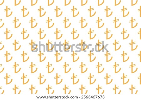 Turkish lira pattern on white background . Turkish lira symbol background . Vector illustration