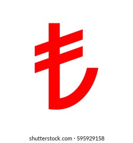 Turkish lira sign. Financial Currency Symbols Turkey.
