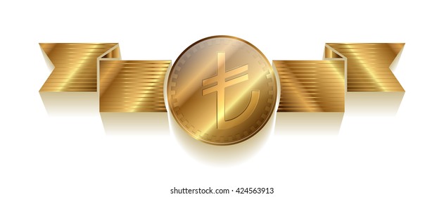 Turkish Lira Sign. TL Symbol Badge. Turkish Money. 