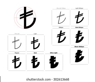 Turkish Lira Symbol for different font weights