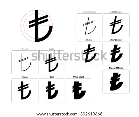 Turkish Lira Symbol for different font weights