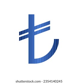 Turkish lira symbol on white background. Vector illustration.