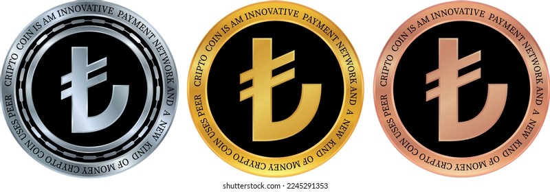 Turkish lira-tl coin vector illustrations. 3d drawing