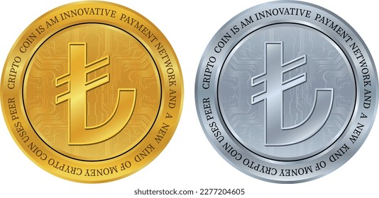 Turkish lira-tl coin vector illustrations. 3d drawing