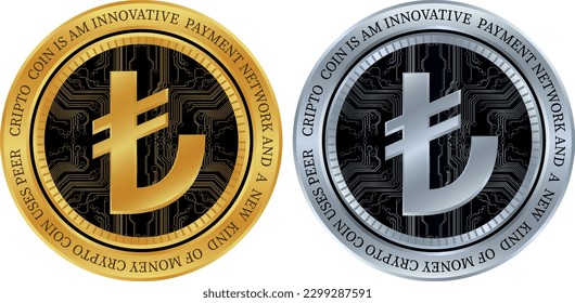 Turkish lira-tl coin vector illustrations. 3d drawing