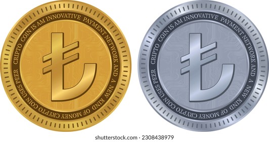 Turkish lira-tl coin vector illustrations. 3d drawing