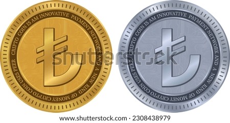 Turkish lira-tl coin vector illustrations. 3d drawing