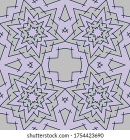 Diseño gráfico de patrones sin fisuras de la mezquita turca. Ornamento geométrico marroquí de baldosas. Patrón oriental sin costuras. Ornamento de formas geométricas abstractas islámicas tradicionales. Fondo vector árabe