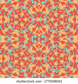 Turkish mosque seamless pattern graphic design. Iranian geometric tile ornament. Wallpaper seamless pattern. Traditional uzbek abstract geometric shapes ornament. Ethnic vector background