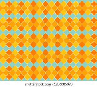 Turkish Mosque Window Vector Seamless Pattern. Ramadan mubarak muslim background. Traditional ramadan mosque pattern in gold grid borders. Rich islamic window grid design of lantern shapes tiles.