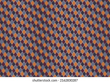 Turkish Mosque Window Vector Seamless Pattern. Moroccan muslim background. Mosque pattern with silver grid mosaic. Islamic textile grid design of lantern shapes tiles