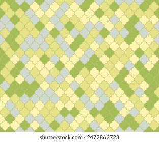 Turkish Mosque Window Vector Seamless Pattern. Eid al fitr muslim background. Traditional ramadan mosque ornament. Islamic textile grid background. Flashlight shapes ethnic motif