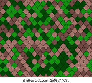 Turkish Mosque Window Vector Seamless Pattern. Eid al fitr muslim background. Traditional ramadan mosque ornament. Islamic textile grid background. Lantern shapes ethnic motif