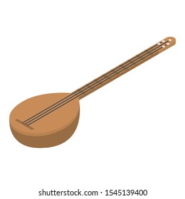 Turkish musical instrument icon. Isometric of turkish musical instrument vector icon for web design isolated on white background