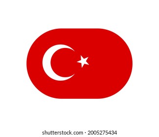 turkish national flag isolated icon