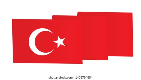 Turkish national flag. vector illustration