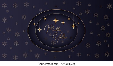 Turkish New Year's greeting card, with "Happy New Year" text.