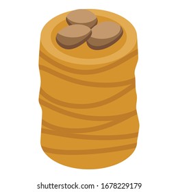 Icono de rollo de tuerca turca. Isométrico del icono vectorial de nueces turcas para el diseño web aislado en fondo blanco