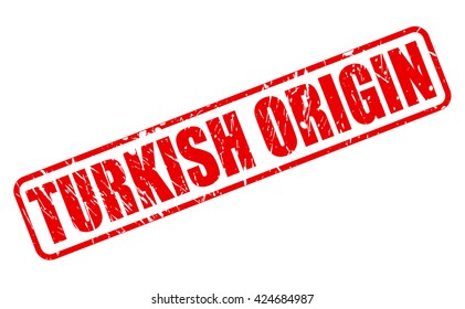 TURKISH ORIGIN red stamp text on white