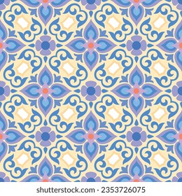   Turkish ornament seamless pattern for tile mosaic wallpaper background.