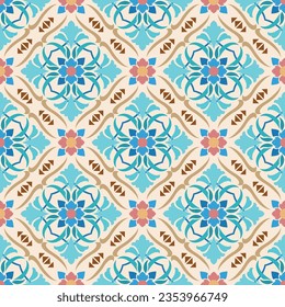   Turkish ornament seamless pattern for tile mosaic wallpaper background.
