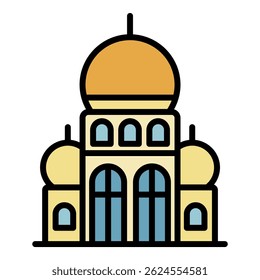 Turkish palace icon. Outline turkish palace vector icon color flat isolated