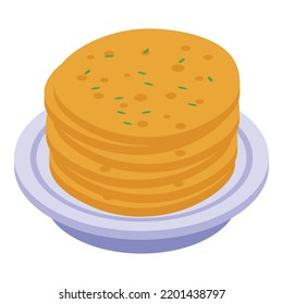 Turkish pancakes icon. Isometric of turkish pancakes vector icon for web design isolated on white background