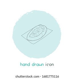 Turkish pide icon line element. Vector illustration of turkish pide icon line isolated on clean background for your web mobile app logo design.