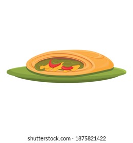 Turkish pita icon. Cartoon of turkish pita vector icon for web design isolated on white background