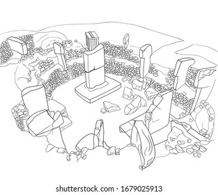 Göbeklitepe Turkish for Potbelly Hill is an archaeological site in the Southeastern Anatolia Region of Turkey approximately 12 km 7 mi northeast of the city of Şanlıurfa.