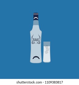 turkish raki vector icon for app and website	