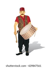 Turkish Ramadan Drummer vector illustrations 
