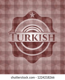Turkish red polygonal badge. Seamless.
