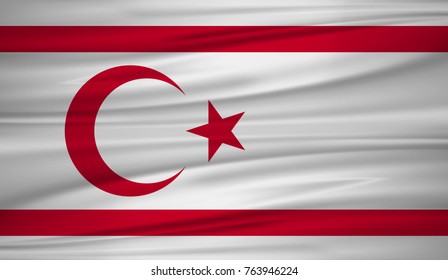turkish Republic flag vector. Vector flag of turkish Republic blowig in the wind. EPS 10.