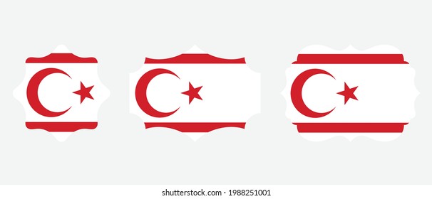 Turkish Republic of Northern Cyprus flag. flat icon symbol vector illustration
