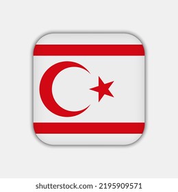 Turkish Republic of Northern Cyprus flag, official colors. Vector illustration.