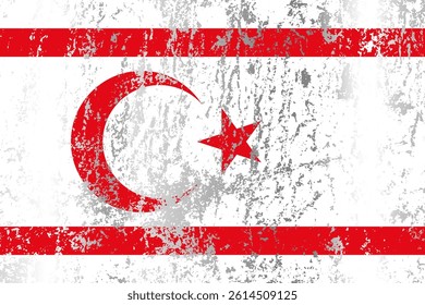Turkish Republic of Northern Cyprus flag with grunge effect.
