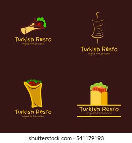 Turkish Restaurant Logo Design Template. Vector Illustration