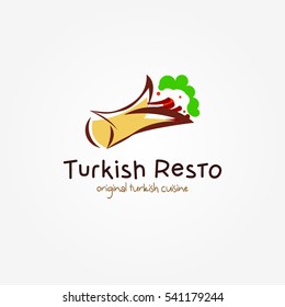 Turkish Restaurant Logo Design Template. Vector Illustration