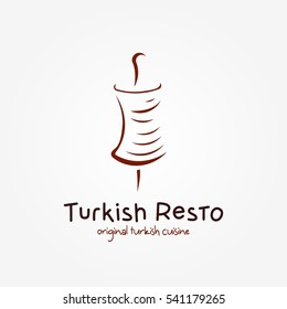Turkish Restaurant Logo Design Template. Vector Illustration