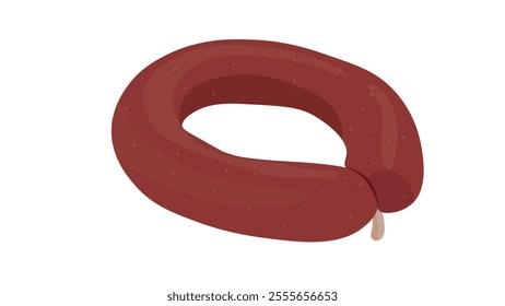 Turkish sausage ( sucuk )  kangal sausage. Dry spicy Sujuk (sucuk) isolated white background