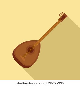 Turkish saz icon. Flat illustration of turkish saz vector icon for web design