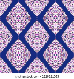 Türkisches nahtloses Muster mit luxuriösem Blumendekor. Traditionelle arabische, indische Motive. Ideal für Gewebe und Textilien, Tapeten, Verpackungen oder jede erwünschte Idee.