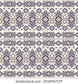 Türkisches nahtloses Muster mit luxuriösem Blumenornament. Traditionelle arabische, indische Motive. Ideal für Stoff und Textilien, Tapeten, Verpackungen oder jede gewünschte Idee.